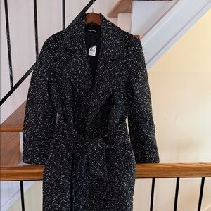 Express Black and White Tweed Coat size medium NWT